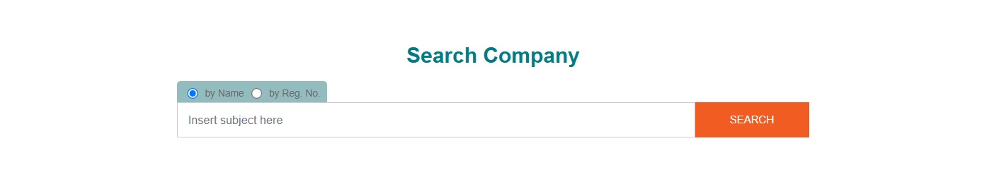 Screenshot of CTOS website showing 'Search Company' input field with options to search 'by Name' or 'by Reg. No.'.